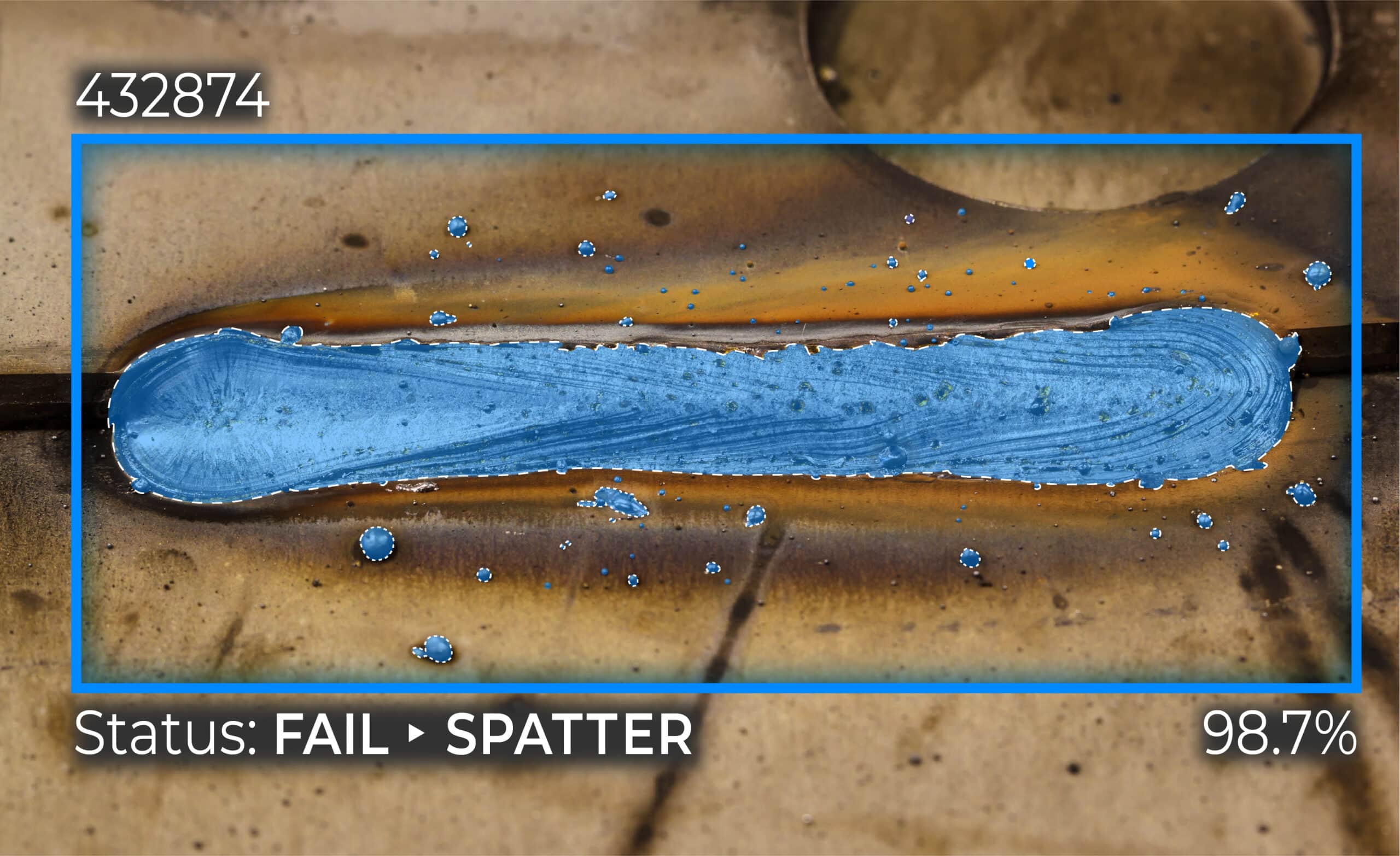 Matroid computer vision detecting a splatter defect